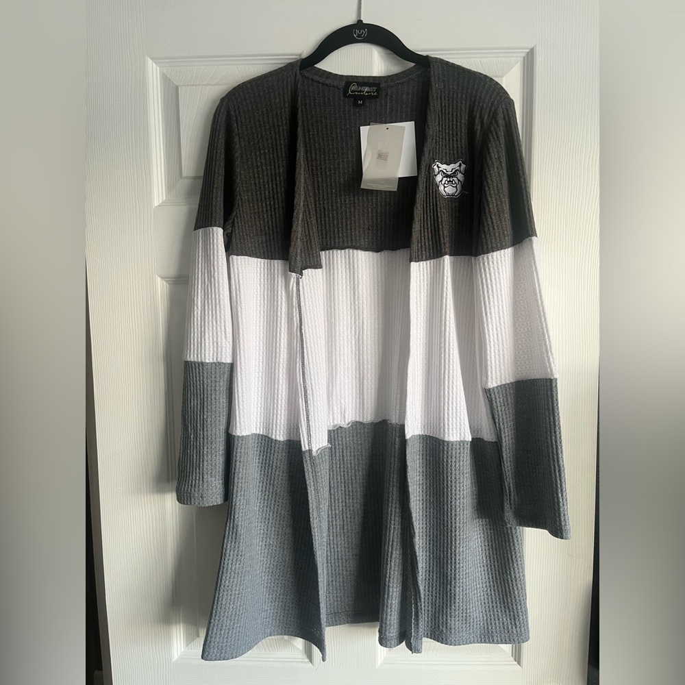 Butler Bulldogs “Endless Style” thermal waffle-knit colorblock cardigan.